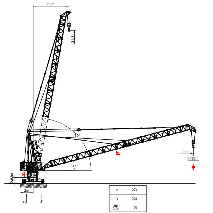 China Construction Tower Crane Qtdc2420 Stationary Derrick Crane Price Hot Sales