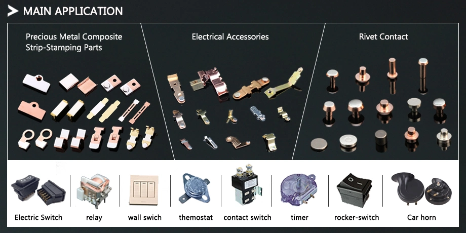 Electrical Switch Socket Part Brass Terminal Contact Stamping Parts Metal Brass Component for Relays