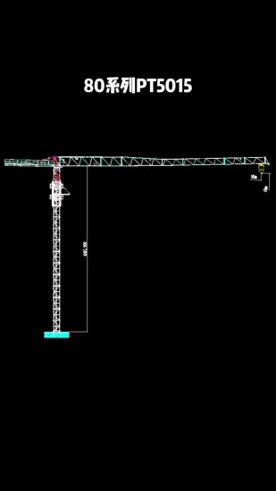  Jib brandnew chinês de 40m máx.  Carregar guindaste de torre em topless de 8 toneladas